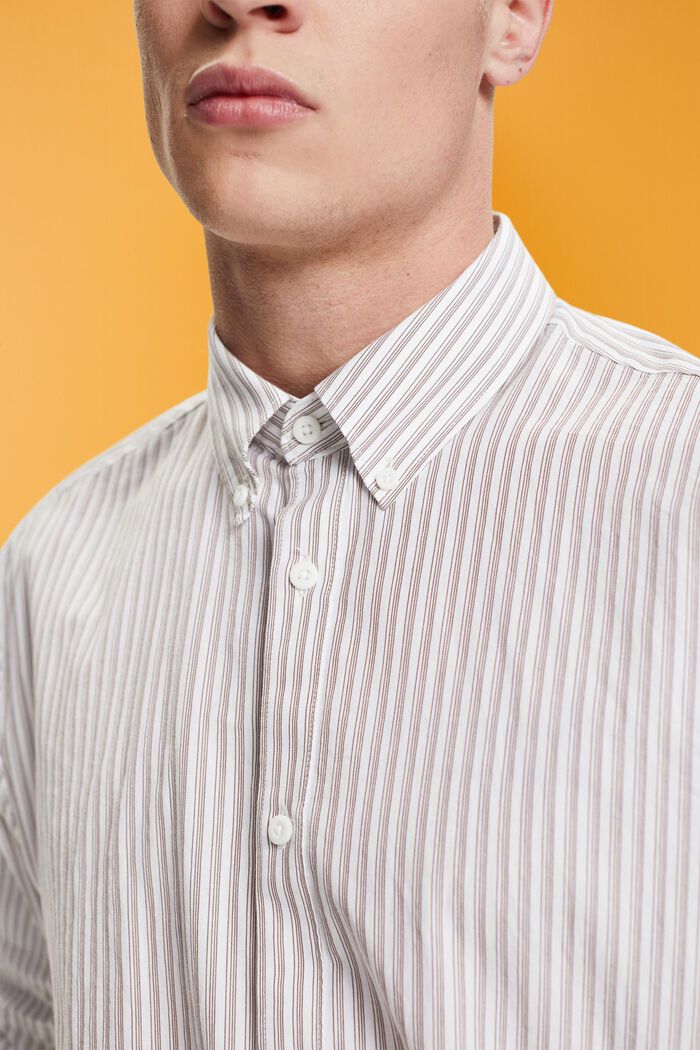 Camisa de algodón sostenible a rayas, TOFFEE, detail image number 2
