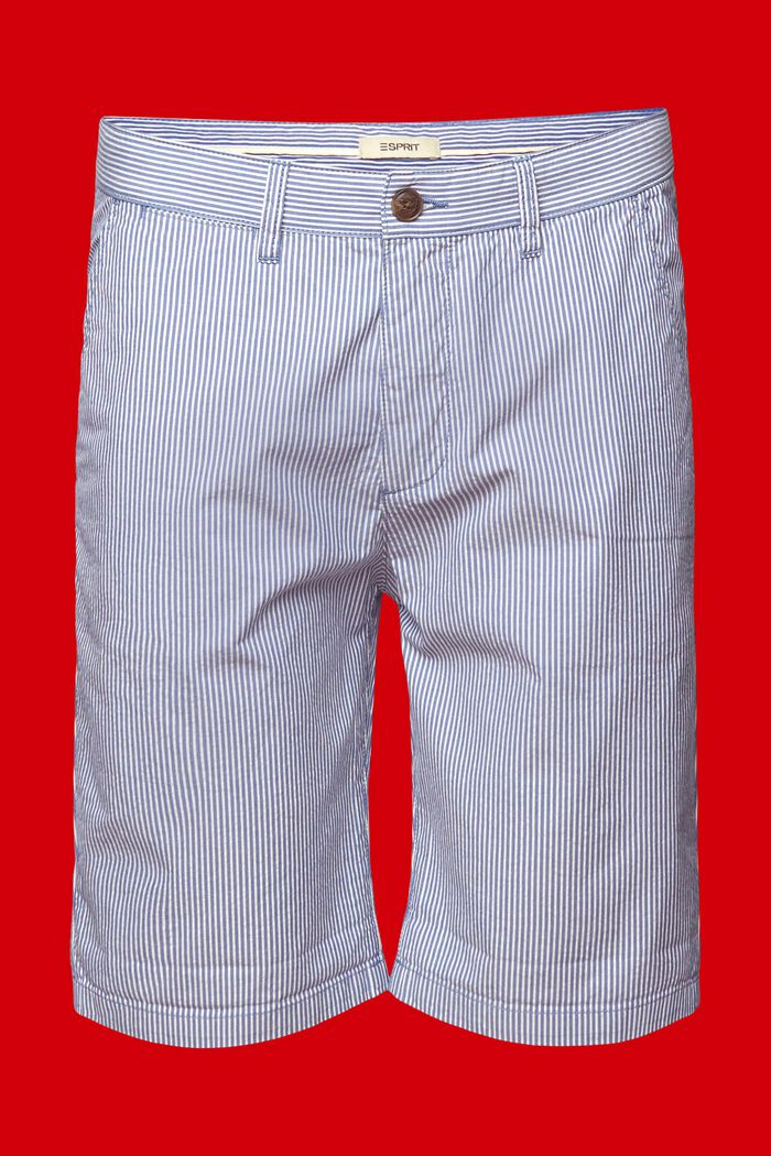 Pantalón corto estilo chino a rayas, 100% algodón, BLUE, detail image number 8