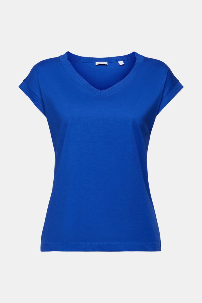 Camiseta con cuello en pico, BRIGHT BLUE, detail image number 5