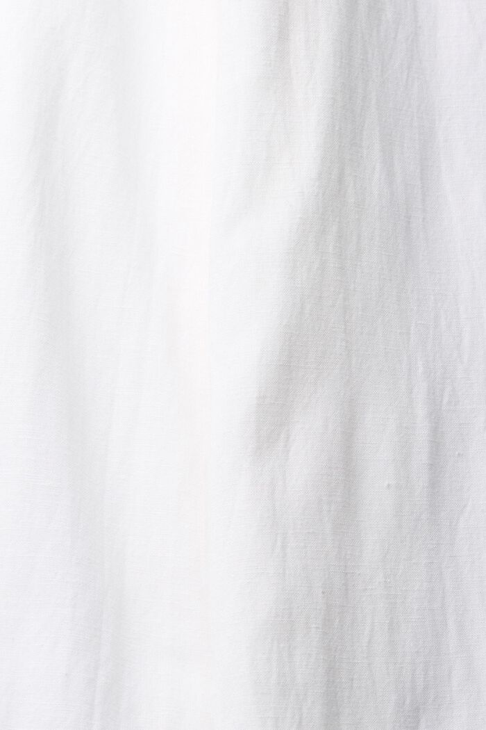 Con lino: pantalón con perneras anchas, WHITE, detail image number 4