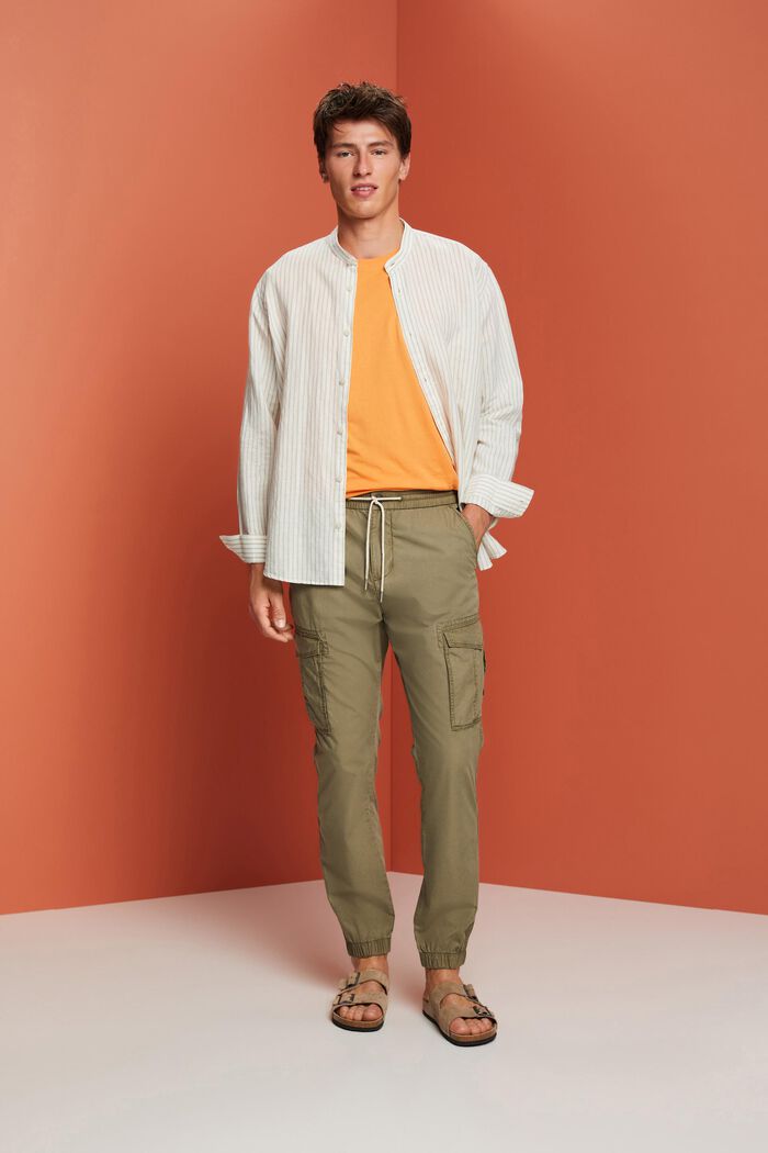 Pantalones estilo cargo, 100 % algodón, OLIVE, detail image number 1