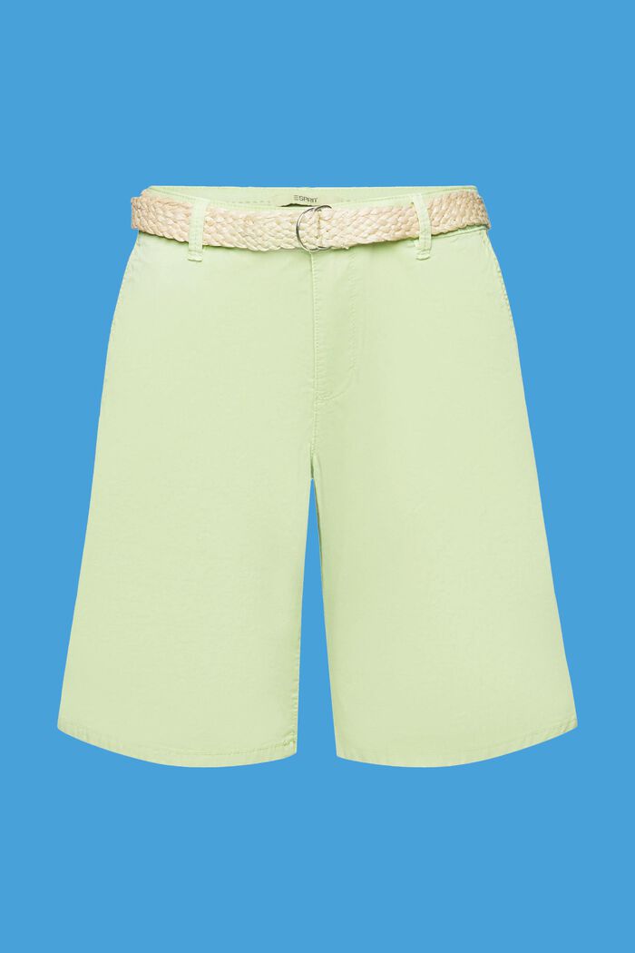 Pantalones cortos con cinturón trenzado de rafia extraíble, CITRUS GREEN, detail image number 5