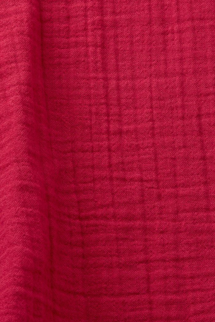 Blusa fruncida de gasa de algodón, DARK PINK, detail image number 5