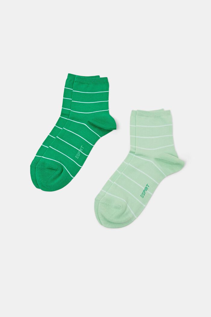 Pack de 2 calcetines de punto grueso a rayas, GREEN/MINT, detail image number 0