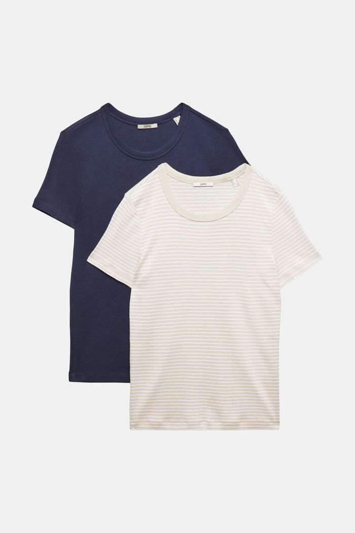 Pack de 2 camisetas de algodón, LIGHT TAUPE, detail image number 5