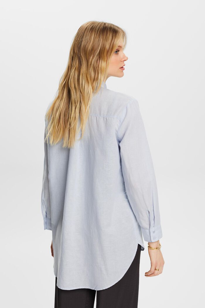 Camisa de lino y algodón, LIGHT BLUE, detail image number 3