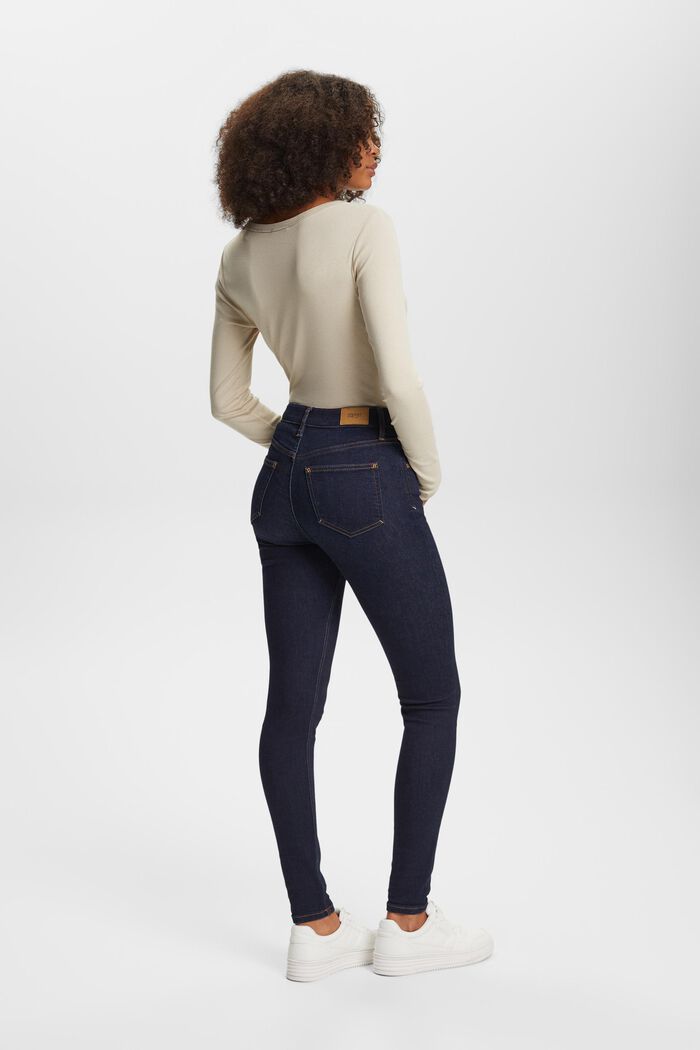 Jeans high-rise skinny fit de algodón elástico, BLUE RINSE, detail image number 3