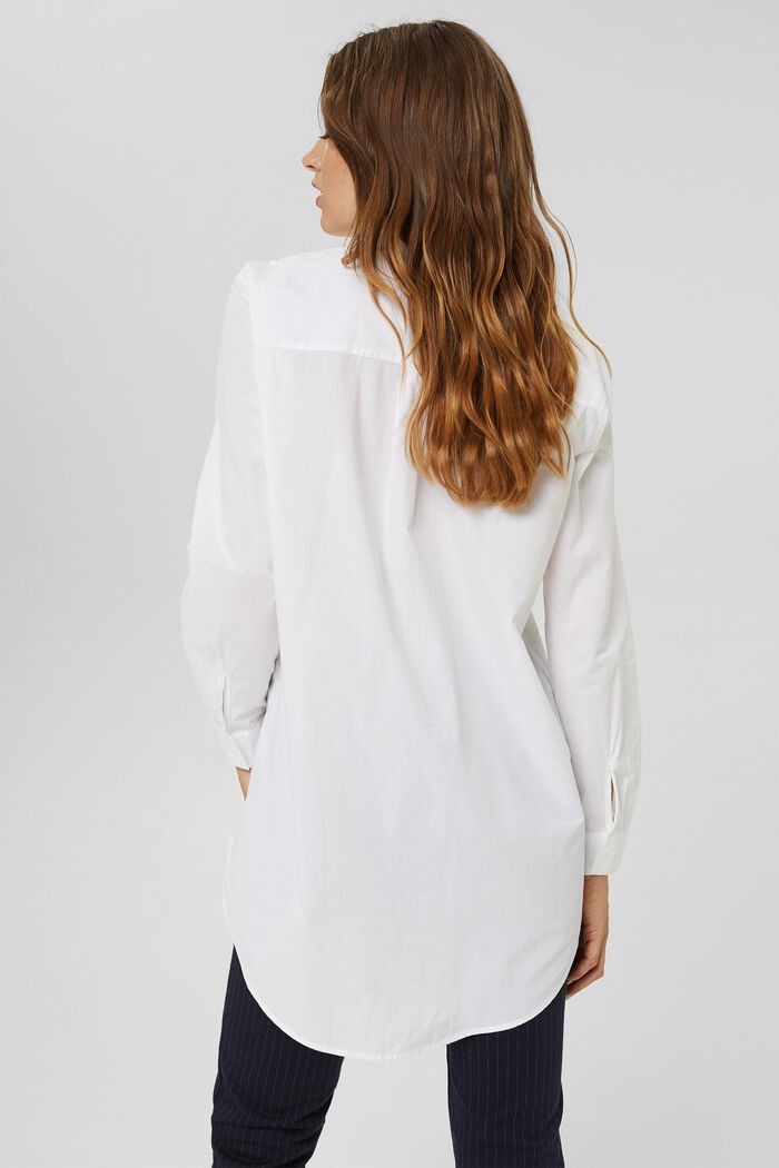 Blusa larga realizada en 100% algodón ecológico, WHITE, detail image number 3