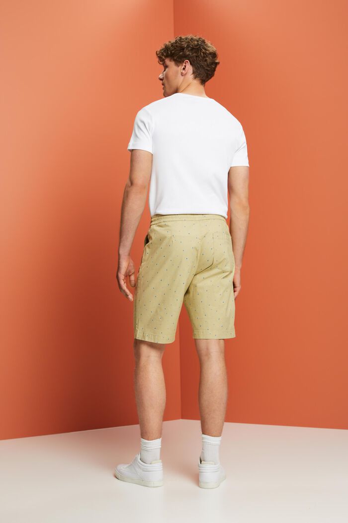 Pantalones cortos estampados sin cierre, algodón elástico, PASTEL GREEN, detail image number 3