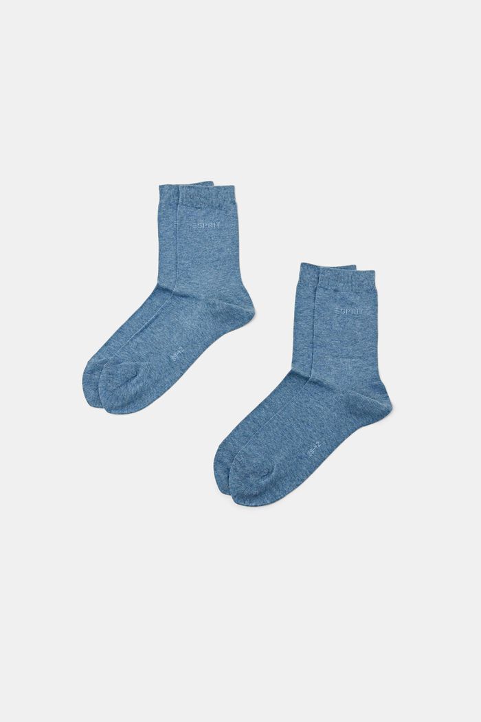 Pack de 2 pares de calcetines de punto, en algodón ecológico, LIGHT DENIM, detail image number 0