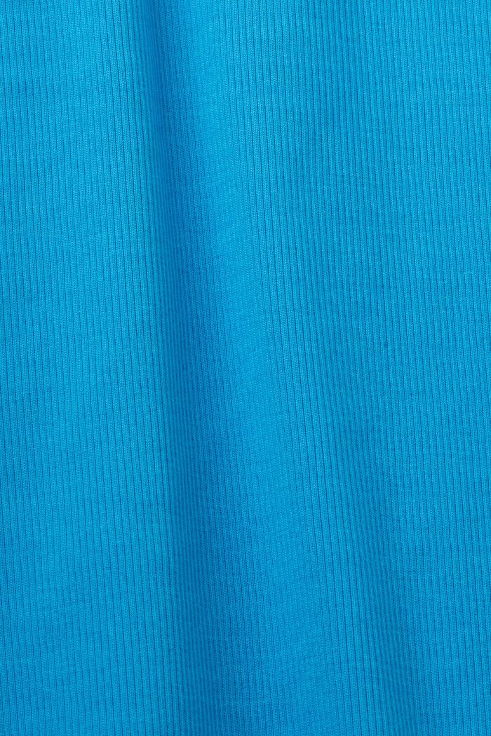 Camiseta de tirantes en jersey acanalado, algodón elástico, BLUE, detail image number 5