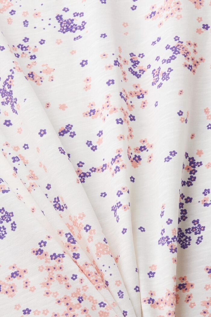 Camiseta de algodón con estampado floral, OFF WHITE, detail image number 4