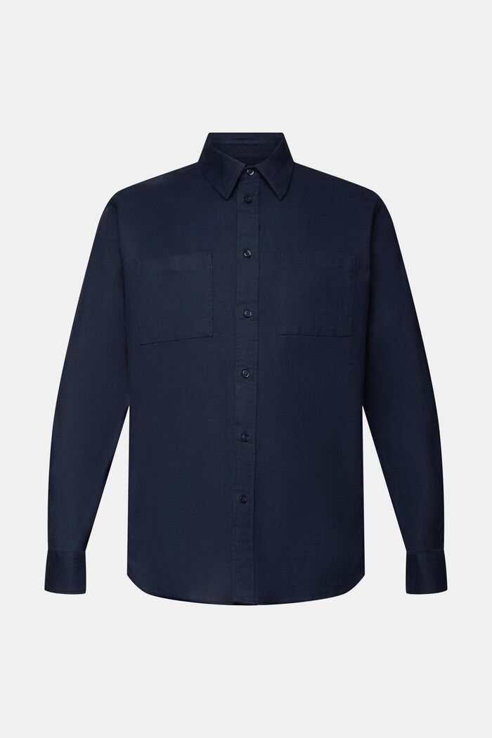Camisa en franela de algodón, PETROL BLUE, detail image number 6