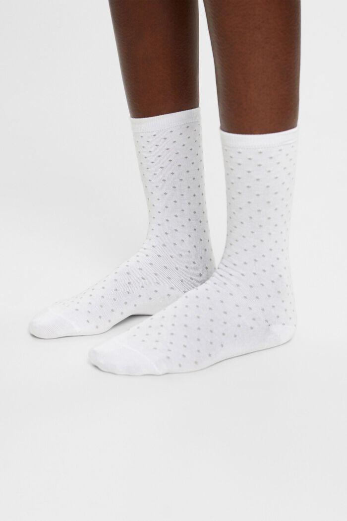 Pack de 2 calcetines de lunares, algodón ecológico, OFF WHITE, detail image number 2