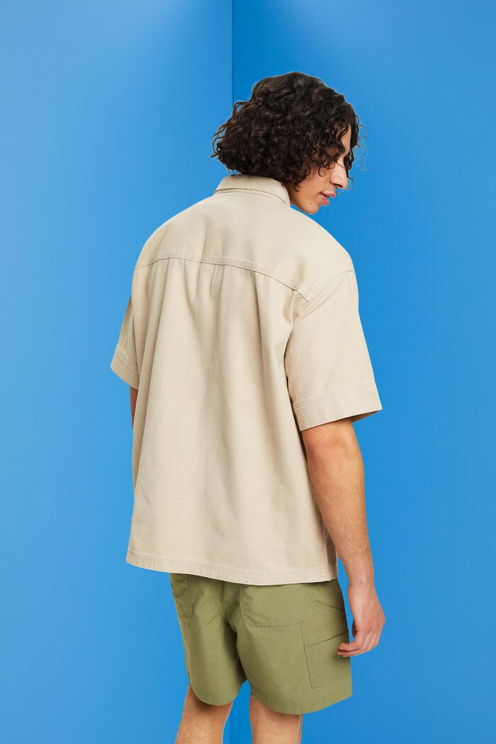 Camisa vaquera de manga corta, SAND, detail image number 3