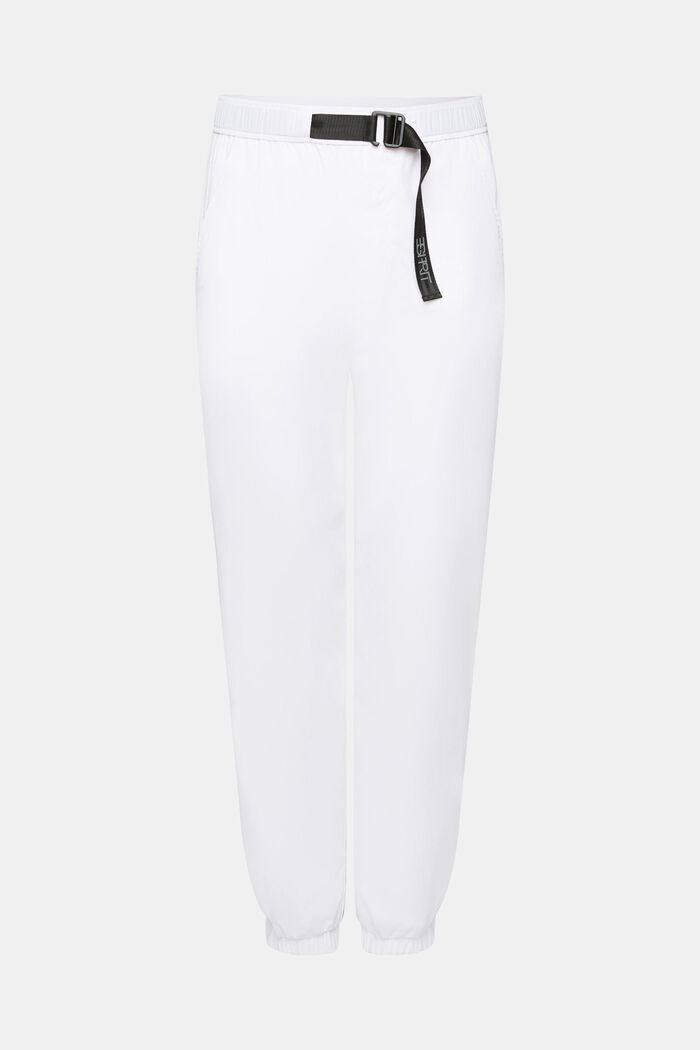 Pantalón deportivo de tiro alto y corte tapered, WHITE, detail image number 7