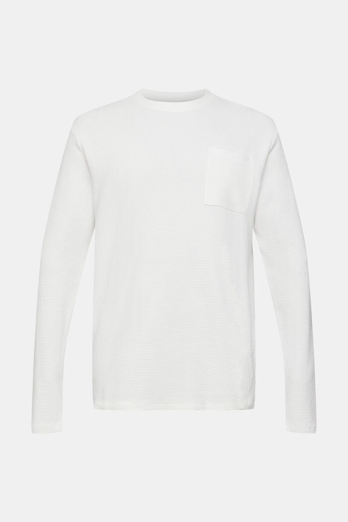 Camiseta de manga larga con acabado texturizado, OFF WHITE, overview