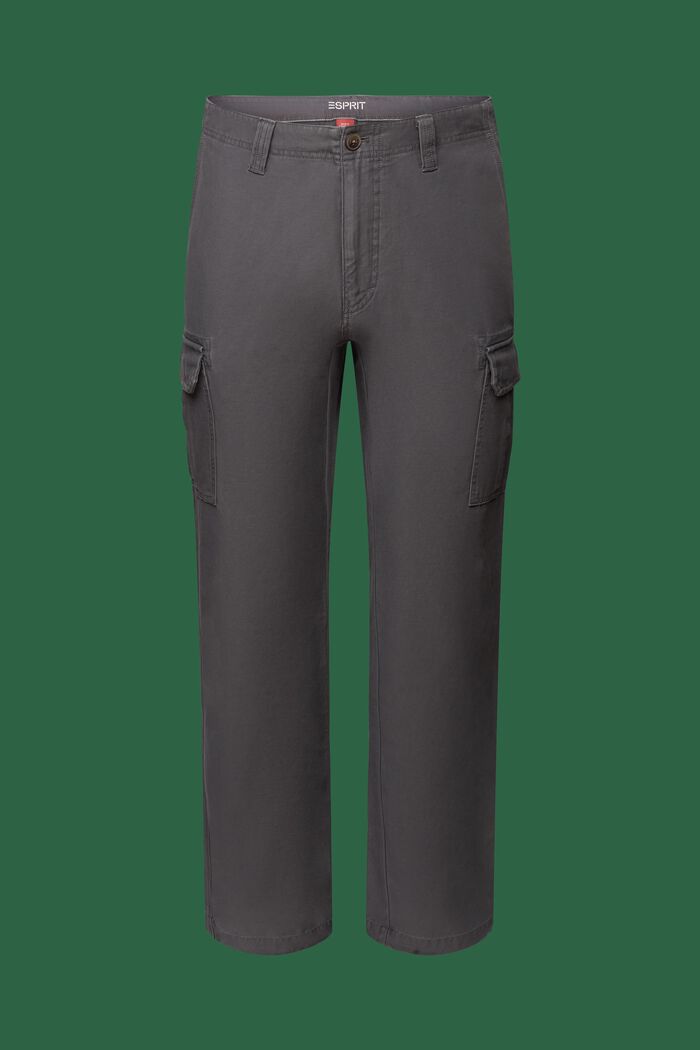 Pantalones cargo de algodón, DARK GREY, detail image number 7