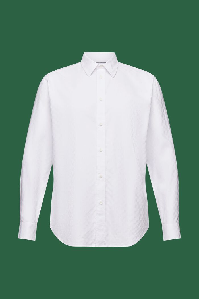Camisa de algodón jacquard, WHITE, detail image number 6