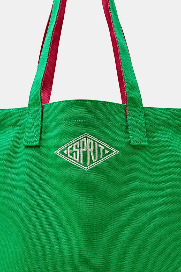 Bolso de mano de algodón con logotipo, GREEN, detail image number 1
