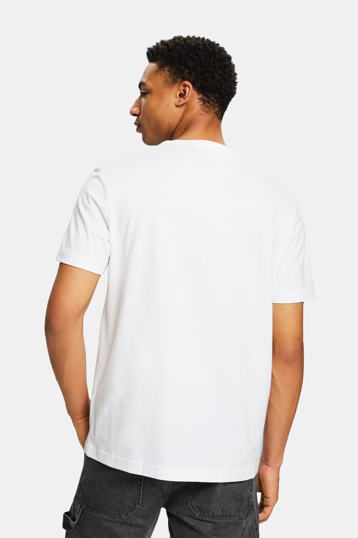 Camiseta de jersey de algodón pima con cuello redondo, WHITE, detail image number 2