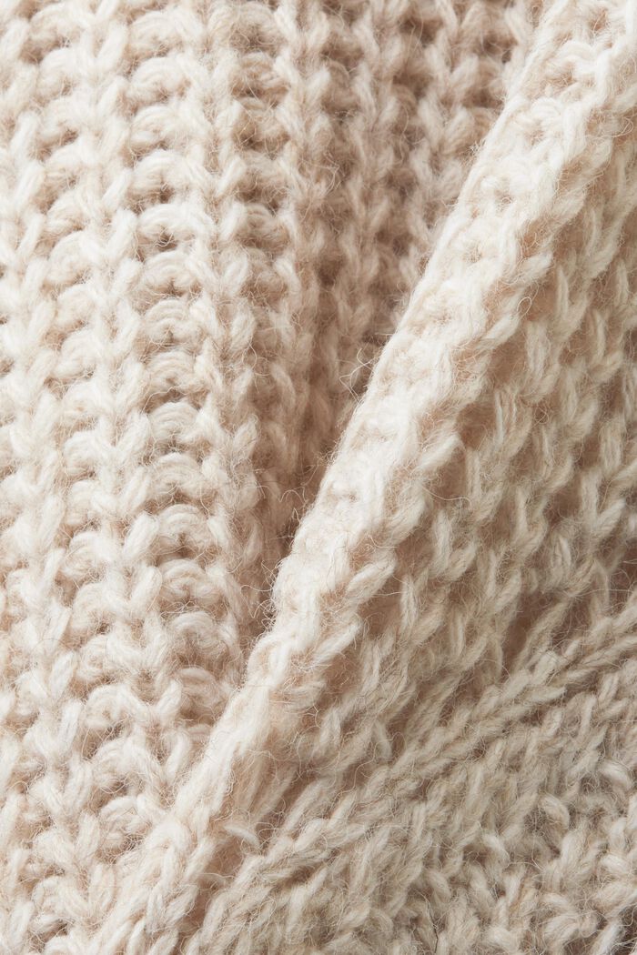 Cárdigan abierto de punto en mezcla de lana, DUSTY NUDE, detail image number 5