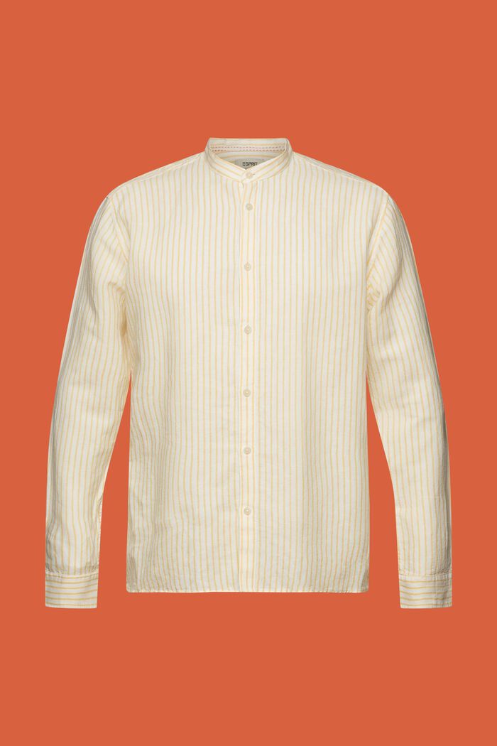 Camisa a rayas, en mezcla de lino, SUNFLOWER YELLOW, detail image number 6