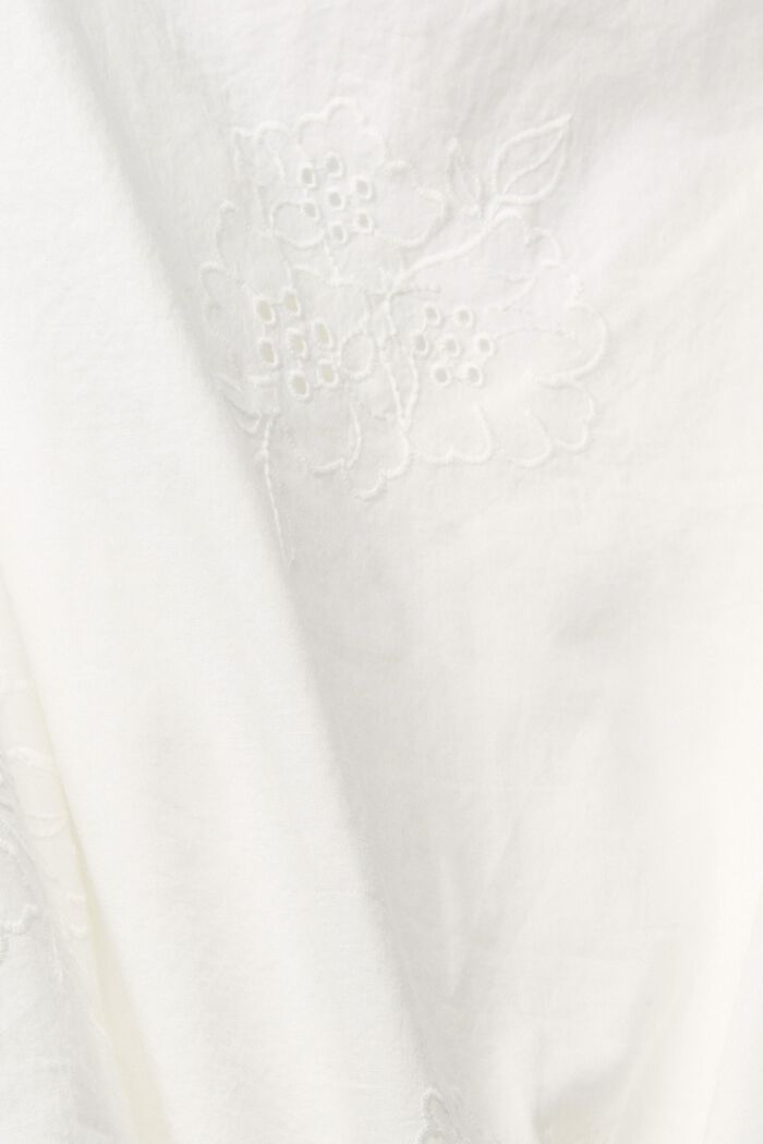 Pijama corto con bordado de flores, OFF WHITE, detail image number 4