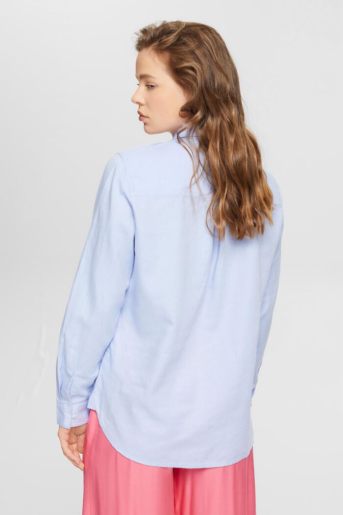 Blusa camisera en 100% algodón, LIGHT BLUE, detail image number 3