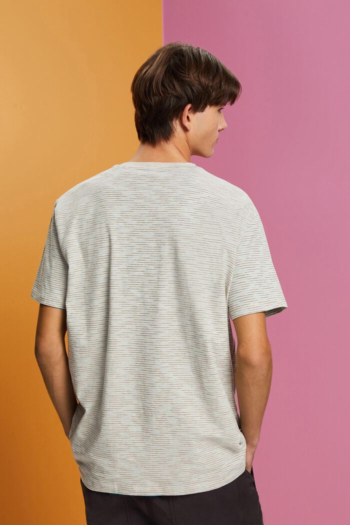 Camiseta jaspeada con rayas finas, OFF WHITE, detail image number 3