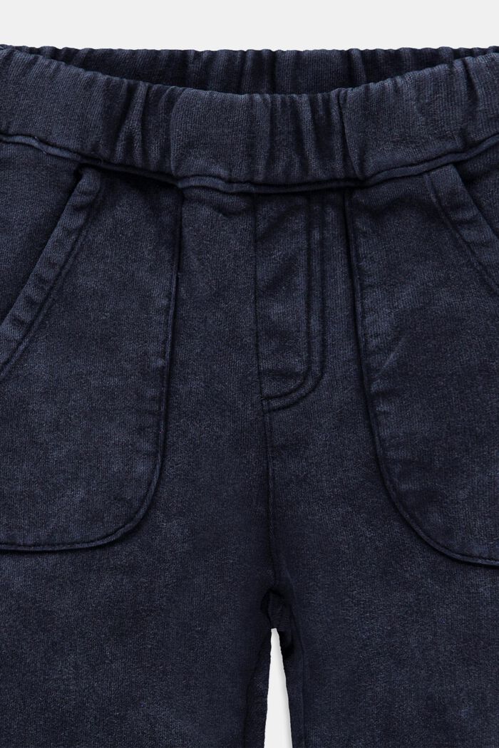 Pantalón jogging con efecto de lavado, 100 % algodón, BLUE DARK WASHED, detail image number 2