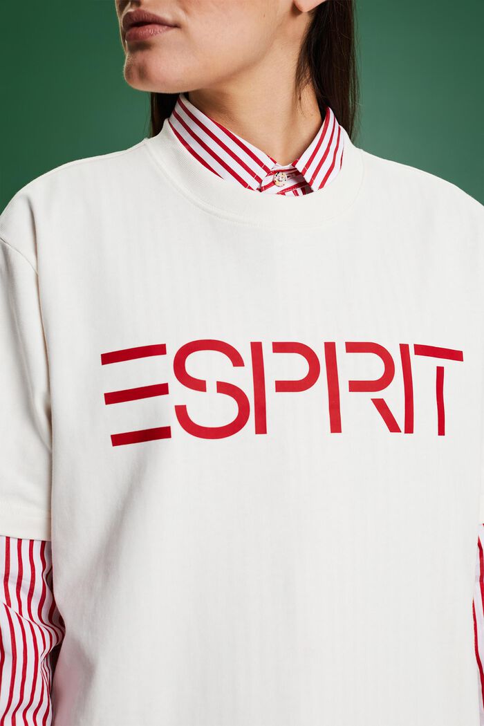 Camiseta unisex en jersey de algodón con logotipo, OFF WHITE, detail image number 3