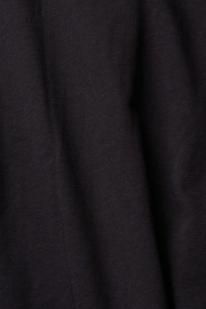 Camiseta de manga larga estampada, 100% algodón, BLACK, detail image number 4