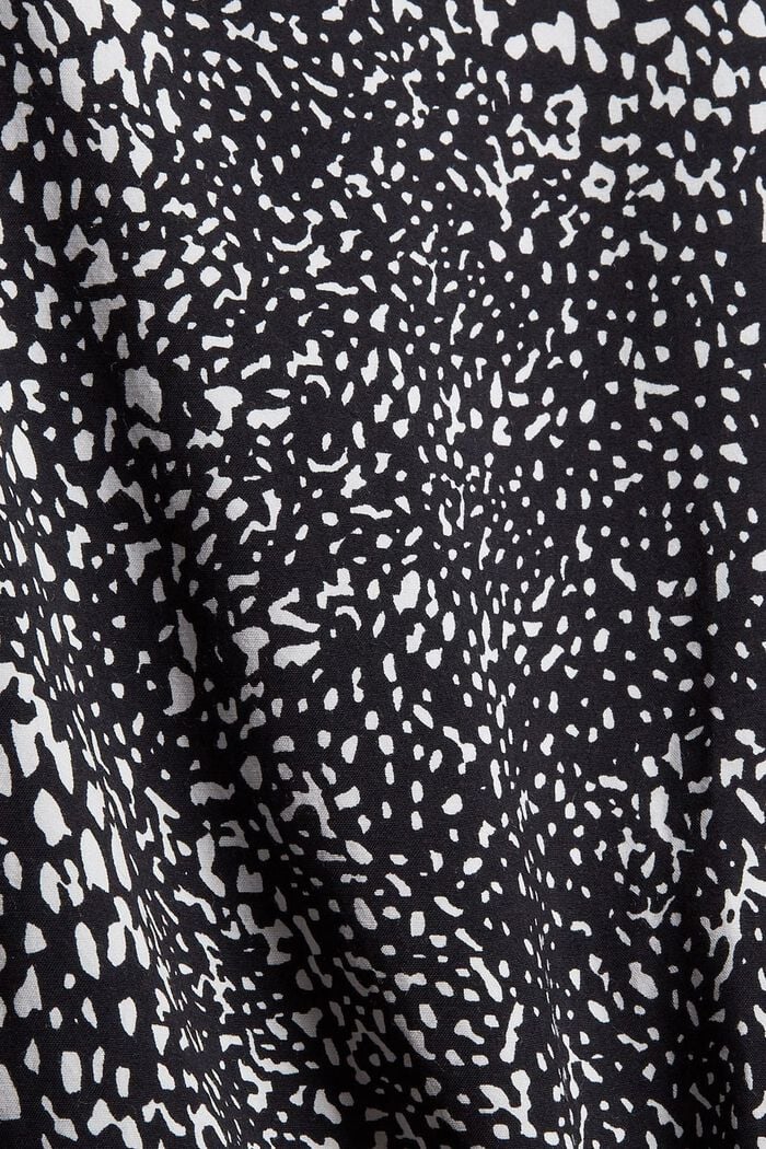 Blusa fruncida con estampado, LENZING™ ECOVERO™, BLACK, detail image number 4