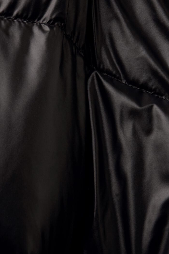 Chaqueta acolchada de plumón con acabado brillante, BLACK, detail image number 6
