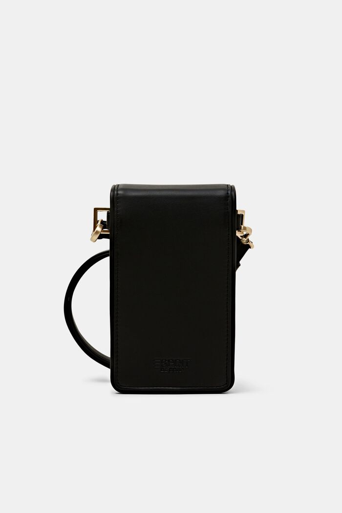 Pequeño bolso cruzado de polipiel para el móvil, BLACK, detail image number 2