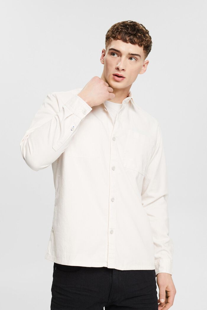 Camisa de algodón, LIGHT BEIGE, detail image number 0