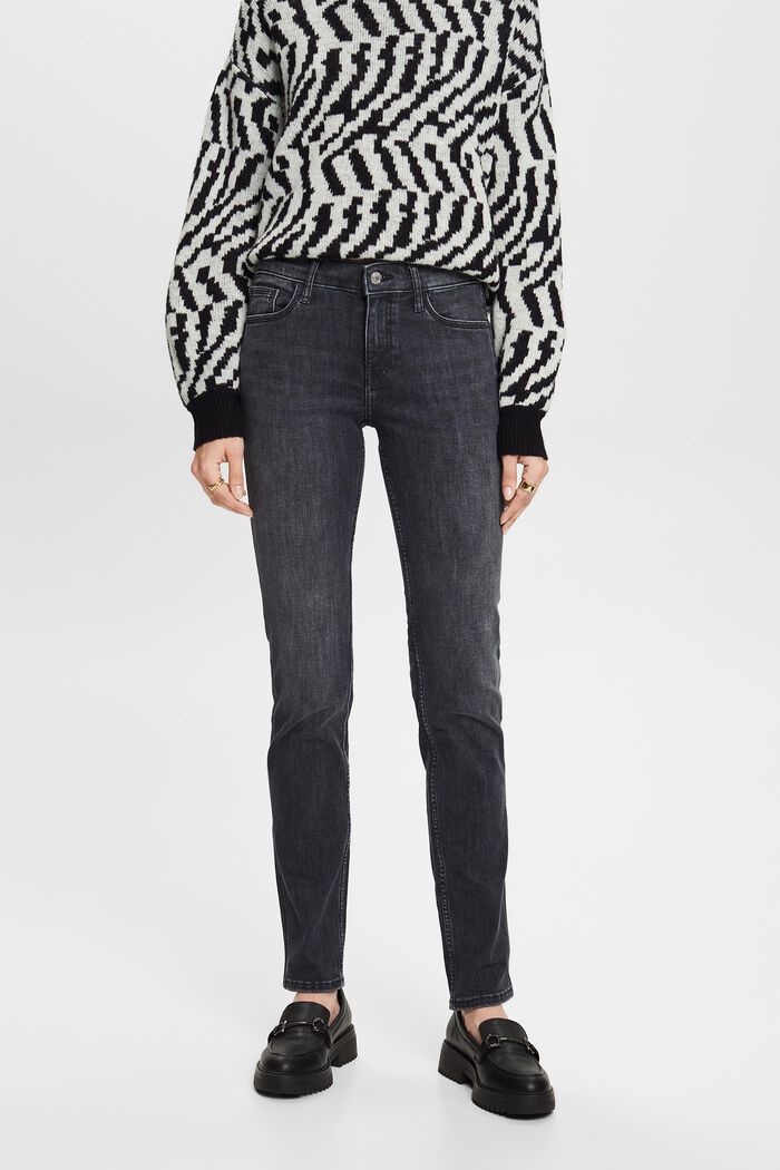 Jeans mid-rise slim fit, BLACK MEDIUM WASHED, detail image number 0