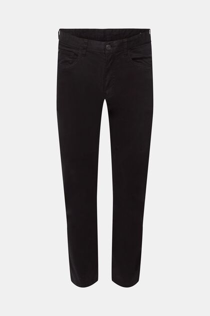 Pantalones slim fit, algodón ecológico, BLACK, overview