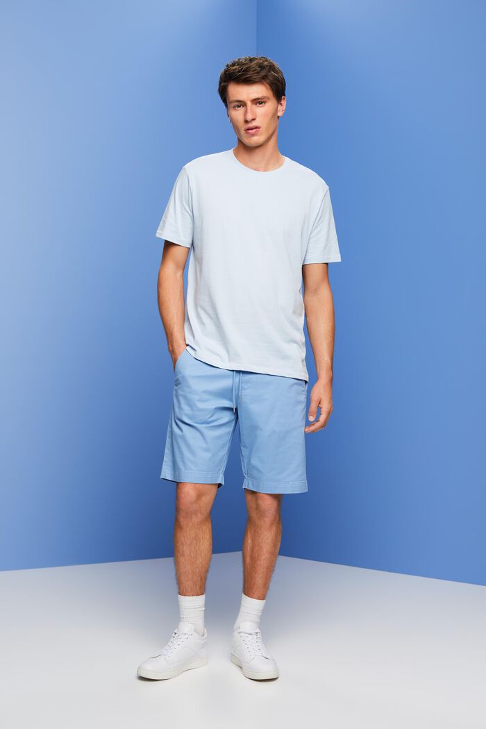 Camiseta de punto con estampado por detrás, 100% algodón, PASTEL BLUE, detail image number 4
