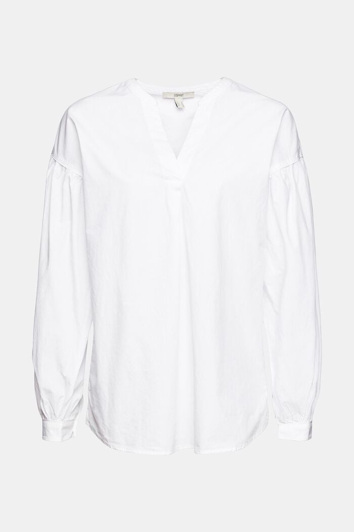 Camisa en 100 % algodón, WHITE, overview