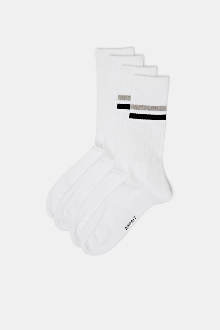 Pack de 2 pares de calcetines deportivos, algodón ecológico, WHITE, detail image number 0