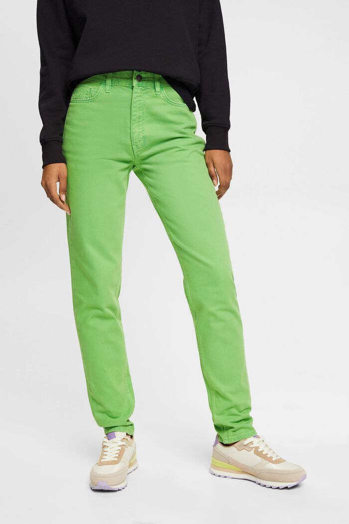 Pantalones mom fit de sarga, GREEN, detail image number 0