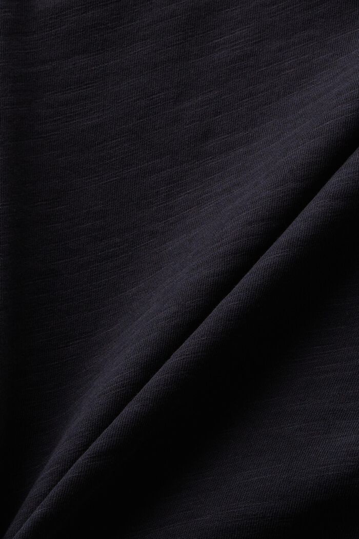 Camiseta de tejido jersey con cuello en pico, BLACK, detail image number 4