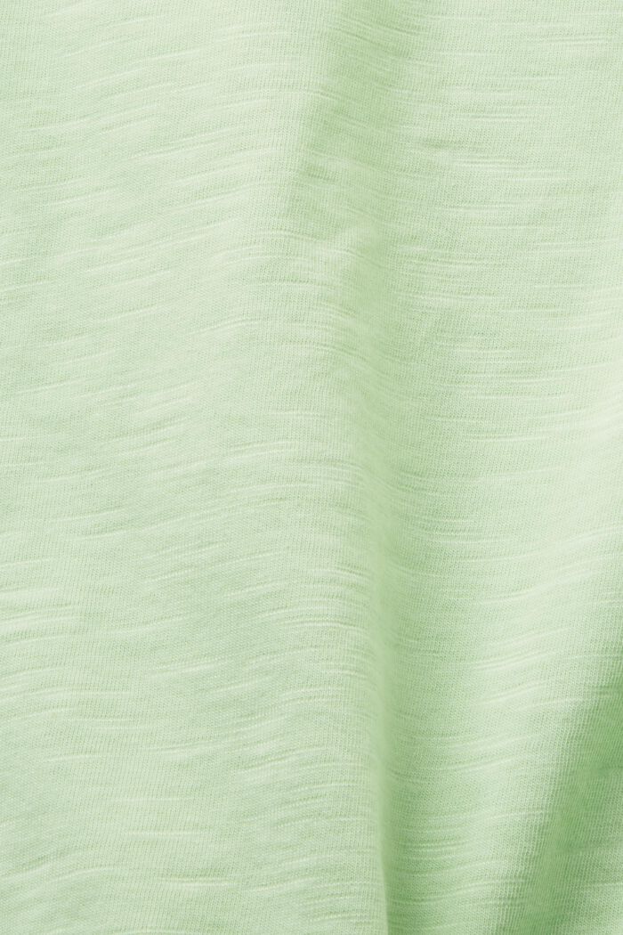 Camiseta de algodón con cuello en pico, CITRUS GREEN, detail image number 4