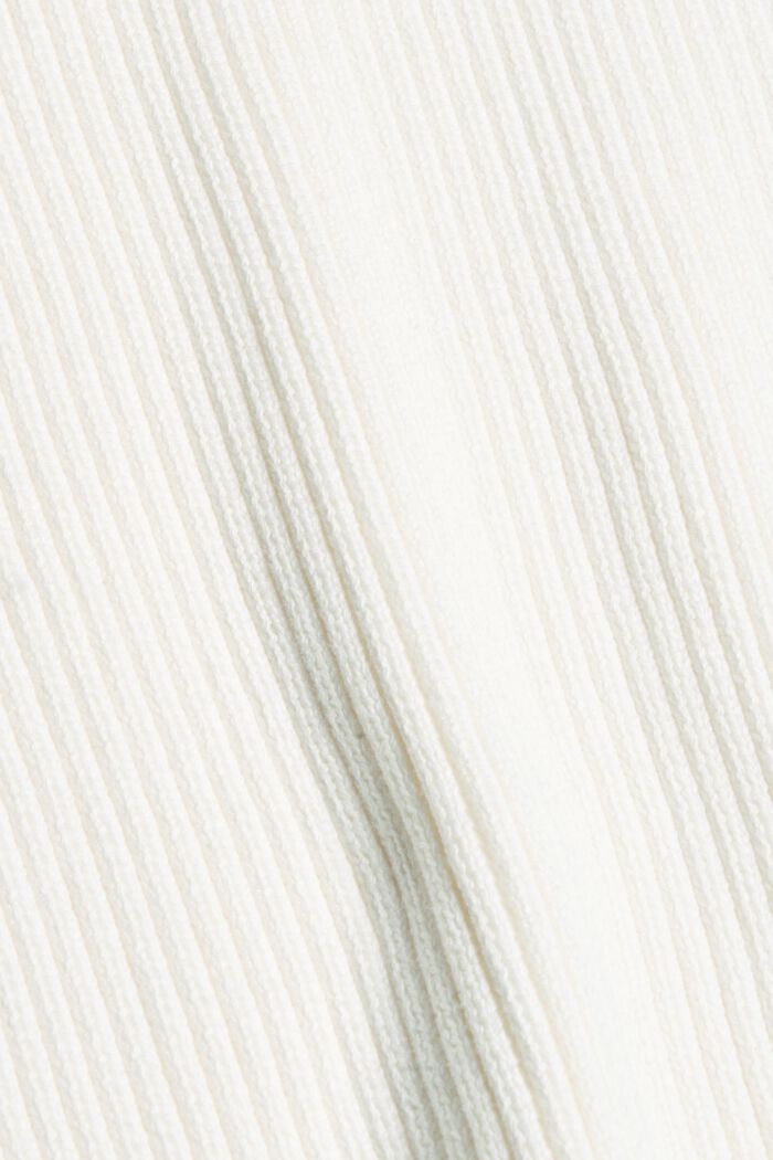 Jersey de punto acanalado en 100% algodón ecológico, OFF WHITE, detail image number 4
