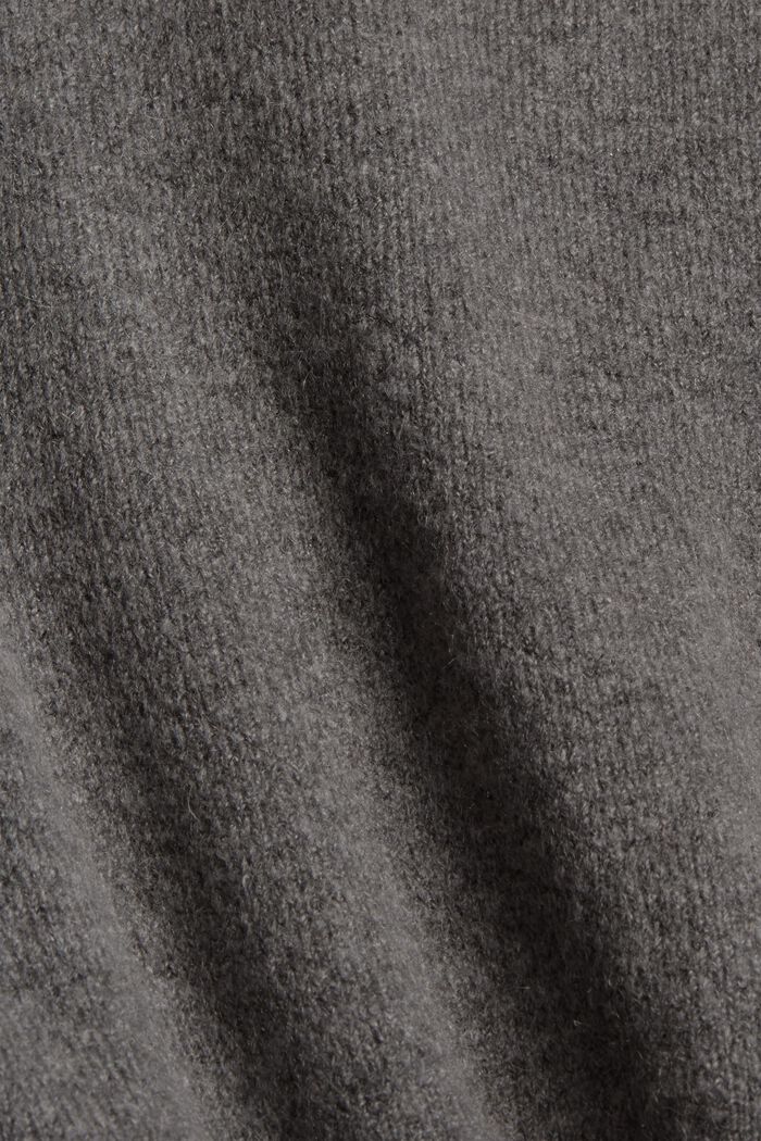 Con lana: cárdigan con escote en pico, GUNMETAL, detail image number 4