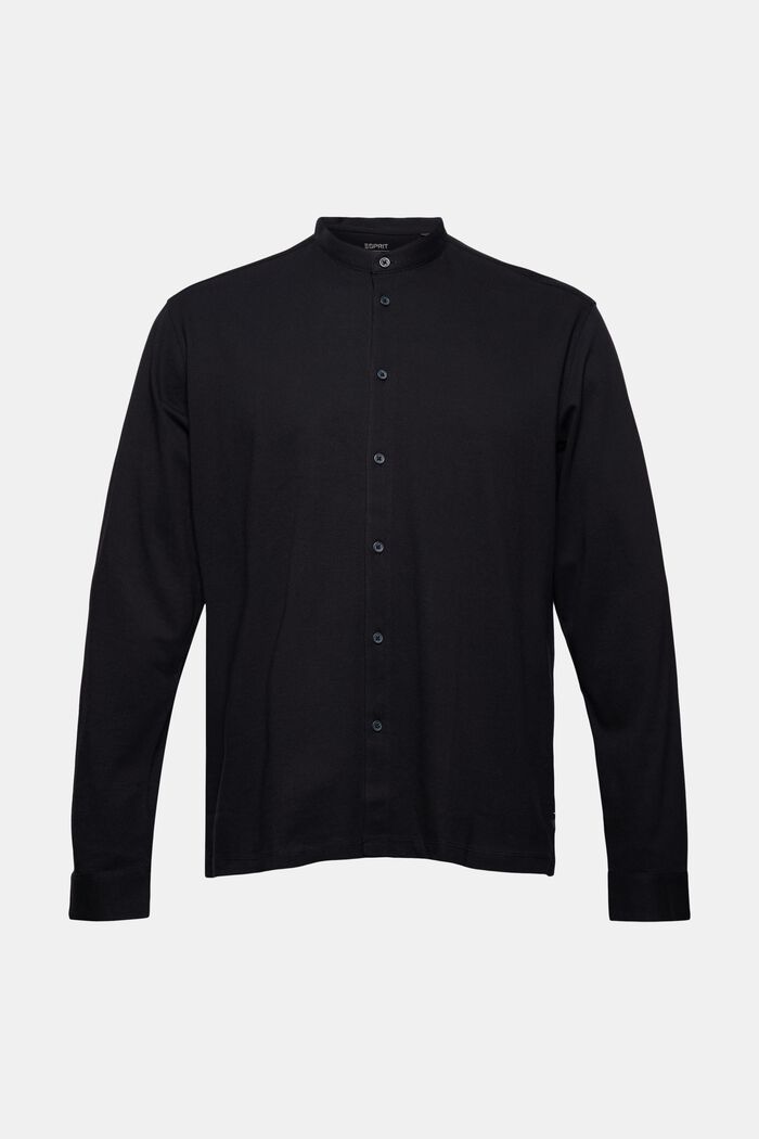 Camiseta de manga larga de piqué, algodón ecológico mercerizado, BLACK, detail image number 6