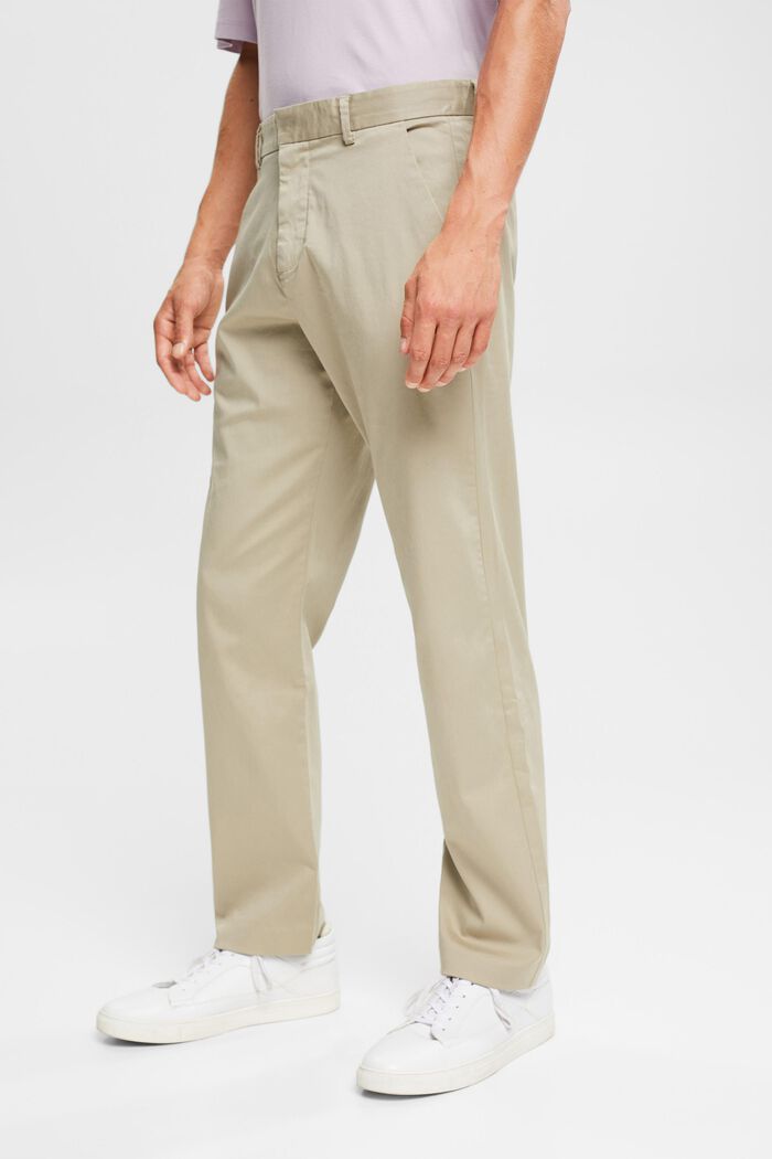 Con TENCEL™: pantalones chinos, BEIGE, detail image number 1