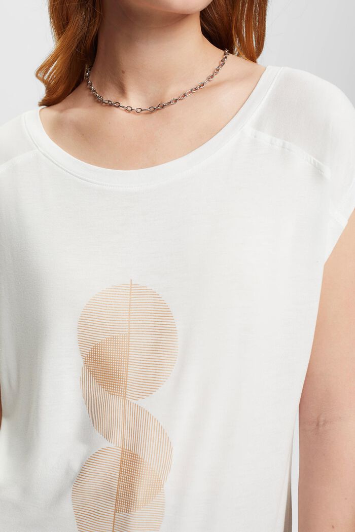 Camiseta con estampado frontal, LENZING™ ECOVERO™, OFF WHITE, detail image number 2